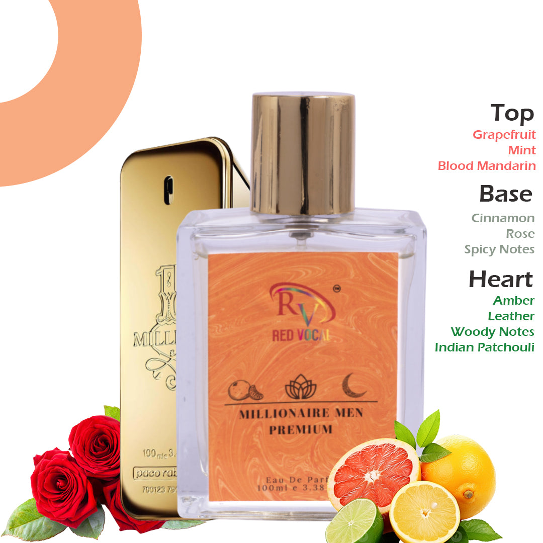 Red Vocal Millionaire Men Eau De Parfum 100ml – Bold Masculine Fragrance Inspired by 1 Million