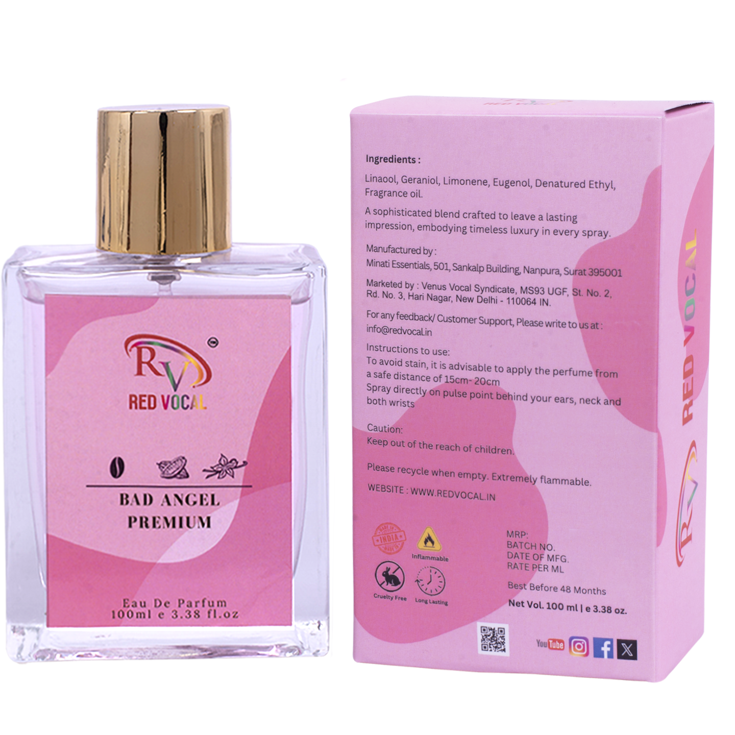Red Vocal Bad Angel Premium Eau De Parfum – Women's Perfume 100ml