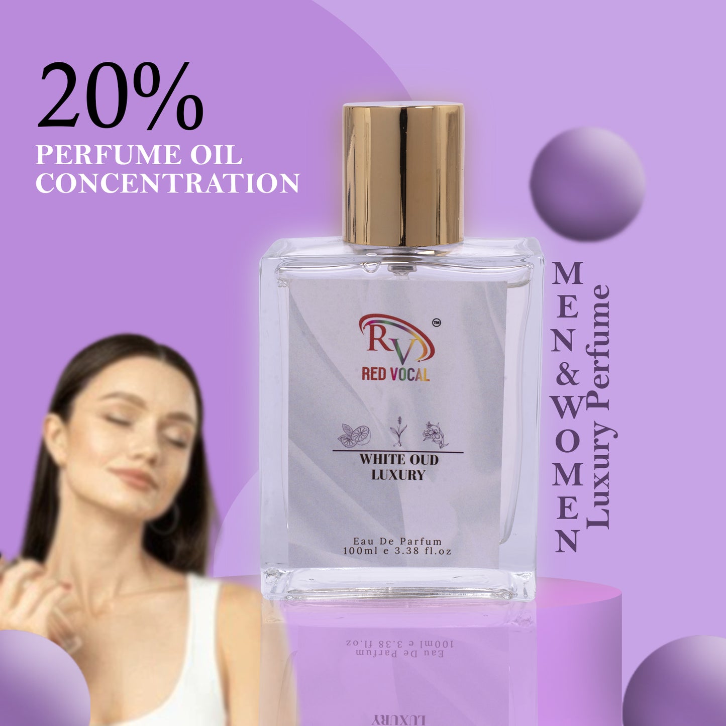 Red Vocal White Oud Perfume Spray 100mlx2 | Buy combo Perfume | Long Lasting Unisex Luxury Fragrance