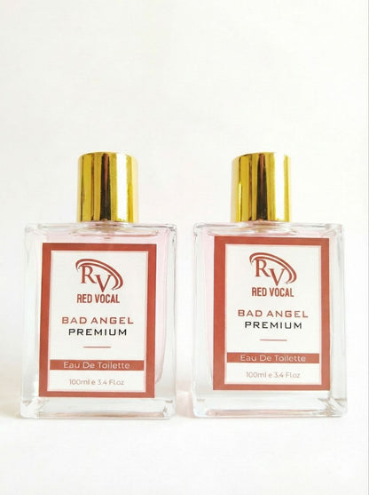 Two bottles of Red Vocal Bad Angel Premium Eau De Toilette on a white background Red Vocal Bad Angel Premium Perfume Eau De Toilette for Women – 100ml Sweet, Sensual & Long-Lasting Set of 2 Fragrance
