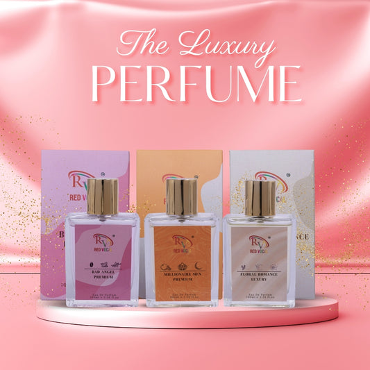 Red Vocal Bad Angel Premium (Women), Millionaire Men Premium (Men), Floral Romance Luxury (Women) Eau de Parfum Combo – 3x100ml
