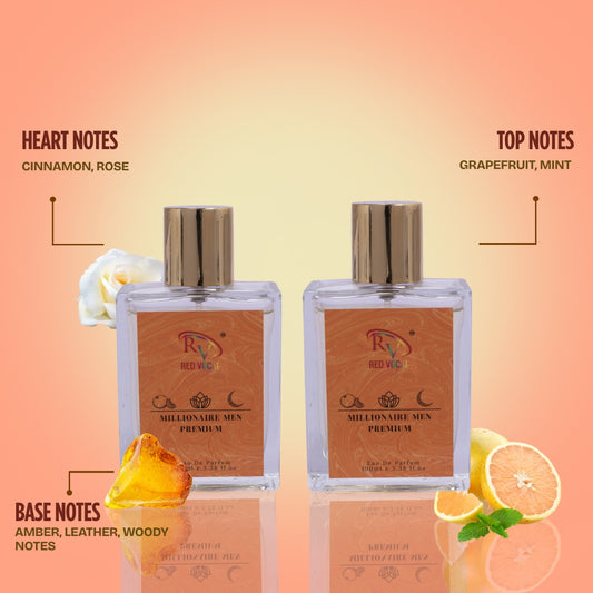 Millionaire Eau De Parfum 100mlx2 perfume Spray | Red Vocal Perfume | Buy combo perfume for Men