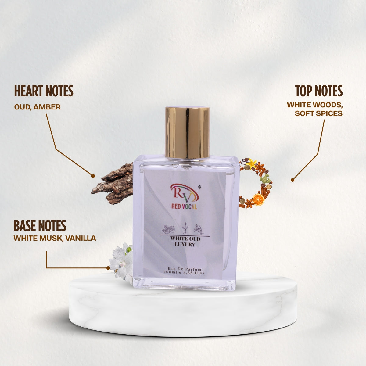 Red Vocal White Oud Luxury Eau De Parfum – Unisex 100ml