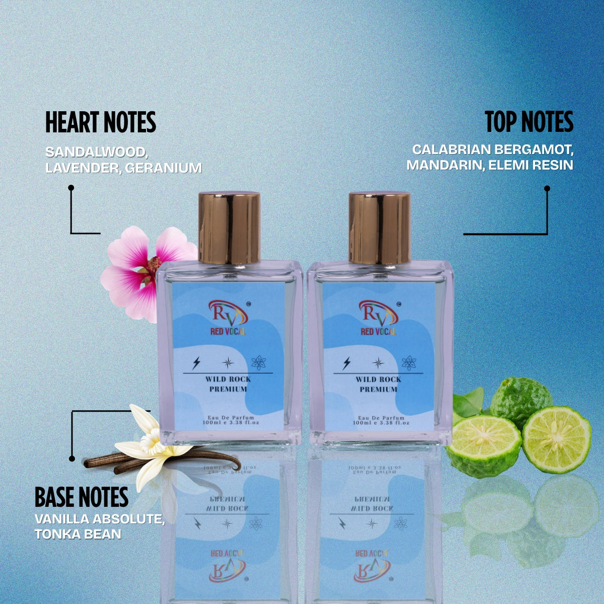 Wild Rock Premium Perfume spray 100mlx2 | Perfume Combo | Long Lasting Fragrance for Men