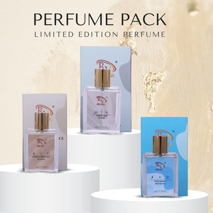 Red Vocal White Oud Luxury (Unisex), Floral Romance Luxury (Women) Wild Rock Premium (Men) Eau de Parfum Combo – 3 x 100ml | Premium Unisex Fragrance Set