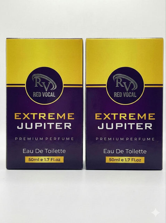 Two boxes of Red Vocal Extreme Jupiter premium perfume on a white background Red Vocal Extreme Jupiter Premium Perfume Eau De Toilette 50ml – Long Lasting Women's Fragrance Set of 2
