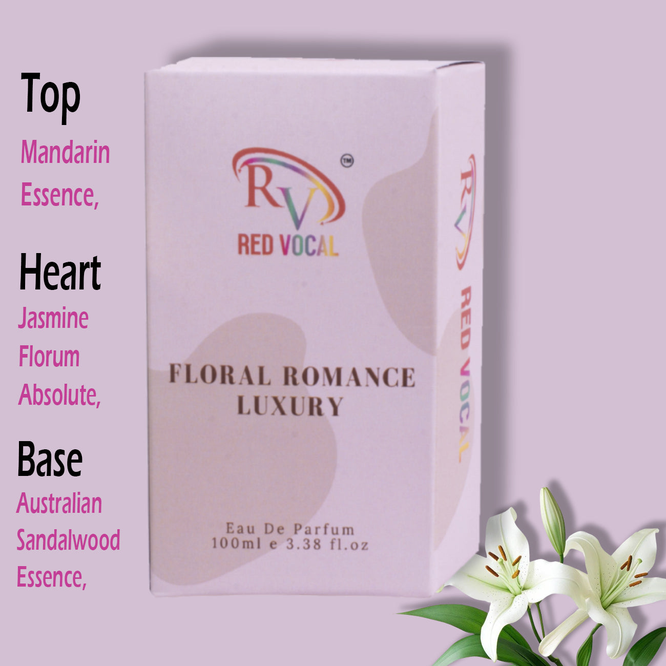 Red Vocal Floral Romance Eau De Parfum 100ml – Elegant Women’s Perfume Inspired by Gucci Flora Gorgeous Jasmine