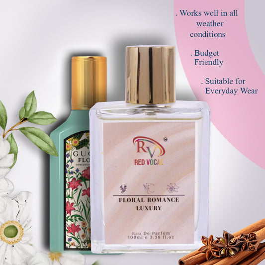 Red Vocal Floral Romance Eau De Parfum 100ml – Elegant Women’s Perfume Inspired by Gucci Flora Gorgeous Jasmine