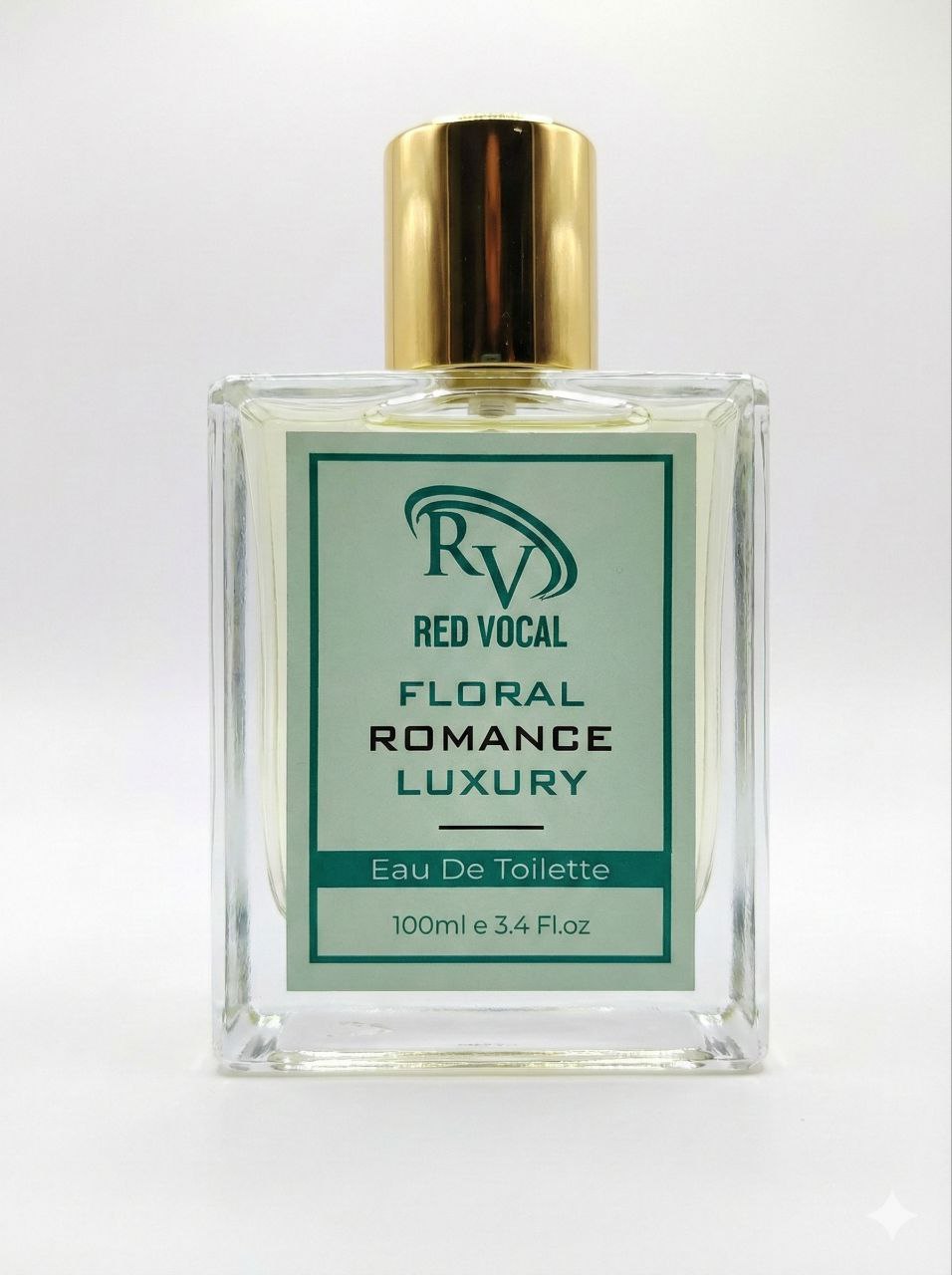 Perfume bottle labeled 'Red Vocal Floral Romance Luxury' on a white background Red Vocal Floral Romance Luxury Premium Perfume Eau De Toilette – Women’s 100ml Elegant & Long-Lasting Fragrance