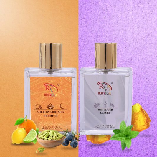 Red Vocal Millionaire Men Premium (Men) with White Oud Luxury (Unisex) 100ml Perfume Spray