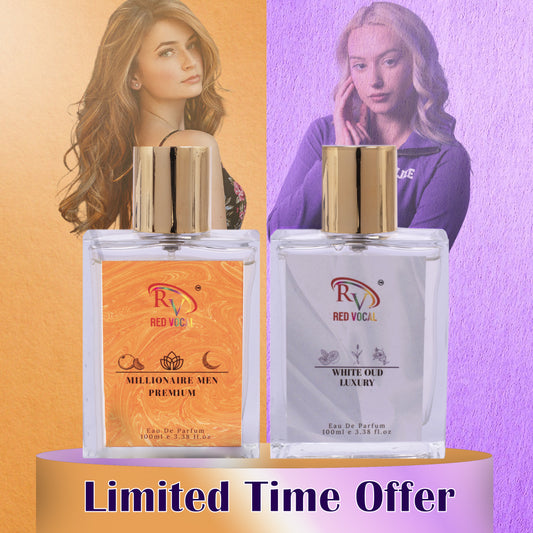 Red Vocal Millionaire Men Premium (Men) with White Oud Luxury (Unisex) 100ml Perfume Spray