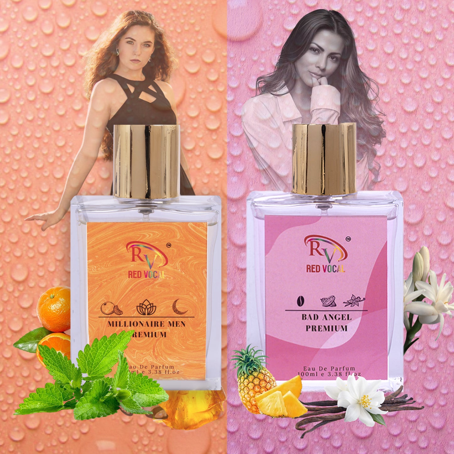 Red Vocal Bad Angel Premium (Women) with Millionaire Men Premium (Men) 100ml Perfume Spray combo