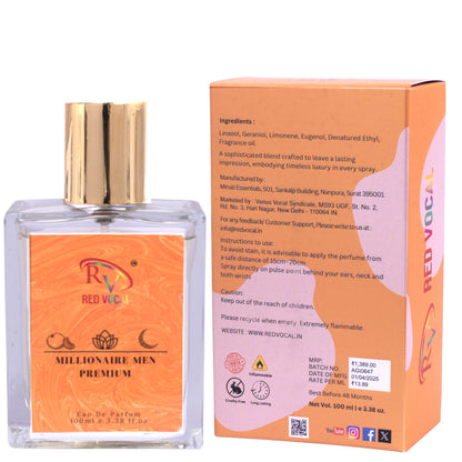 Millionaire Men Premium Eau De Parfum – Long Lasting 100ml
