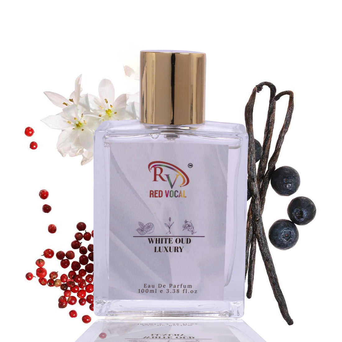Red Vocal White Oud Eau De Parfum 100ml – Elegant Woody Oud Unisex Perfume Inspired by Ahmed Al Maghribi