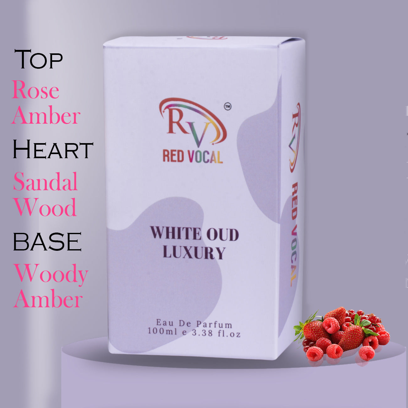 Red Vocal White Oud Eau De Parfum 100ml – Elegant Woody Oud Unisex Perfume Inspired by Ahmed Al Maghribi