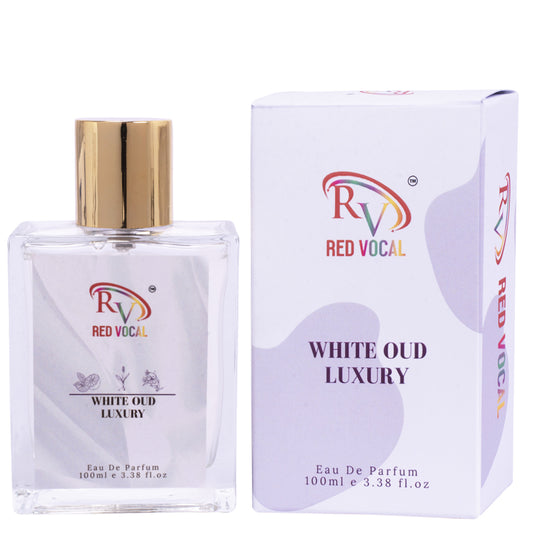 Red Vocal White Oud Eau De Parfum 100ml – Elegant Woody Oud Unisex Perfume Inspired by Ahmed Al Maghribi