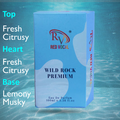 Red Vocal Wild Rock Eau De Parfum 100ml – Fresh & Spicy Men’s Perfume Inspired by Dior Sauvage