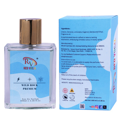 Red Vocal Wild Rock Eau De Parfum 100ml – Fresh & Spicy Men’s Perfume Inspired by Dior Sauvage