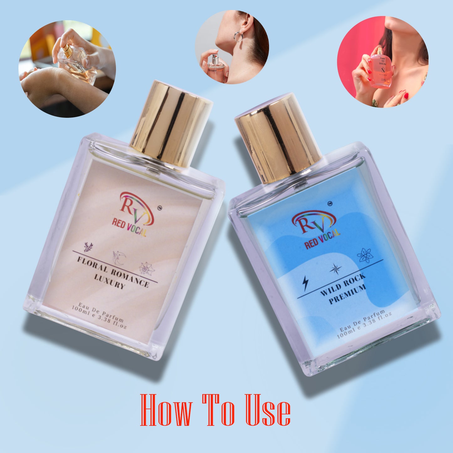 Red Vocal Floral Romance Luxury (Women) with Wild Rock Premium (Men) Eau de Parfum Combo – 2 x 100ml