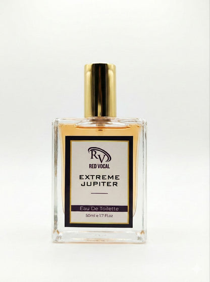 Perfume bottle labeled 'Extreme Jupiter' by Red Vocal on a white background Red Vocal Extreme Jupiter Premium Perfume Eau De Toilette 50ml – Long Lasting Women's Fragrance