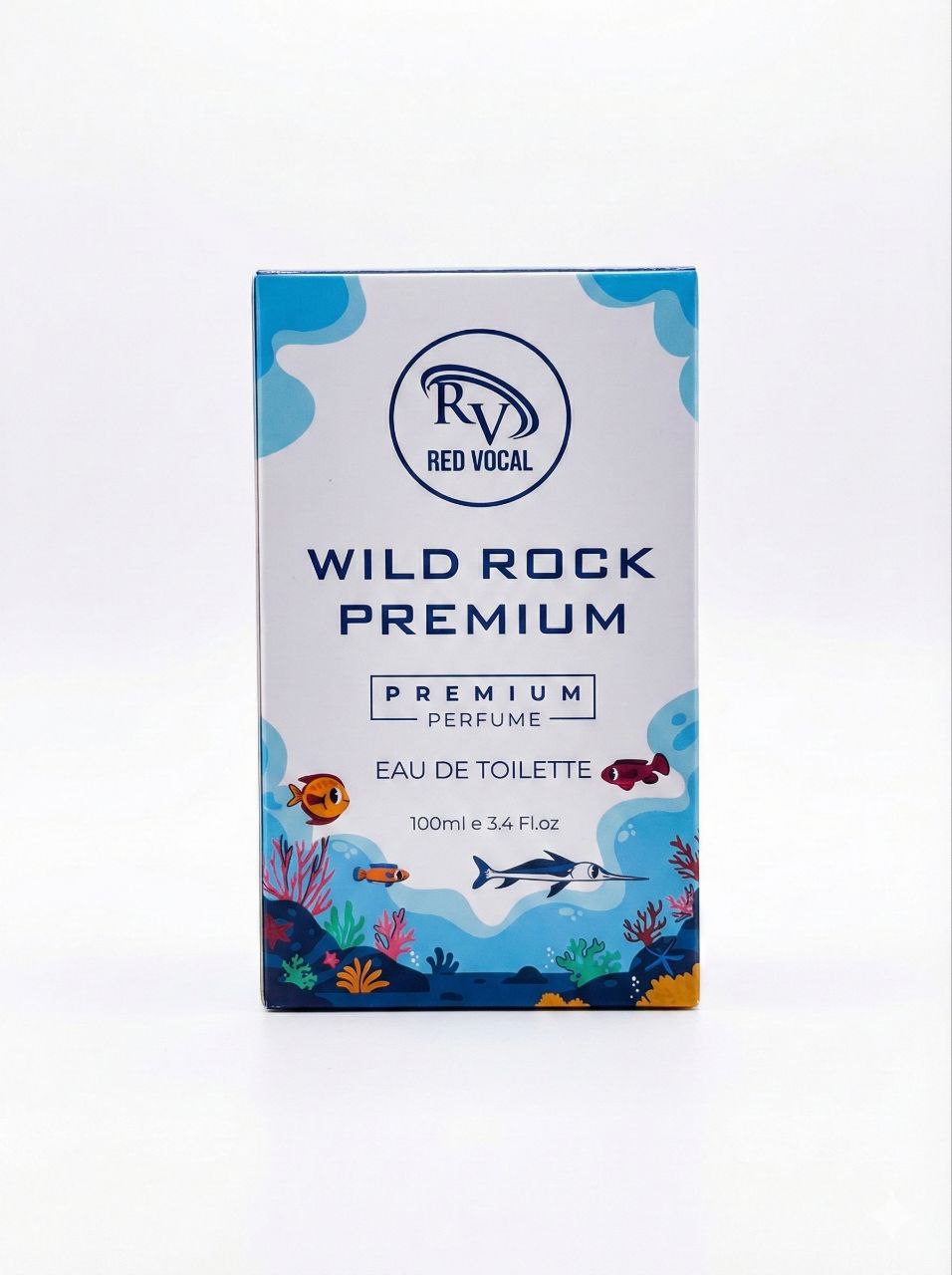 Perfume packaging with 'Wild Rock Premium' branding on a white background Red Vocal Wild Rock Premium Perfume Eau De Toilette for Men – 100ml Bold, Fresh & Long-Lasting Fragrance