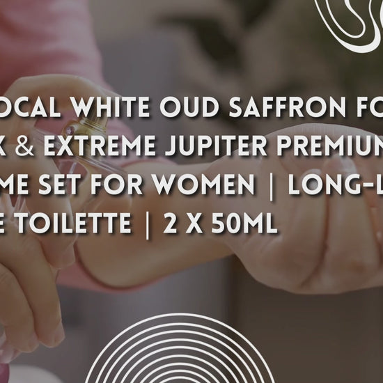 Red Vocal White Oud Saffron For Unisex & Extreme Jupiter Premium Perfume Set For Women | Long-Lasting Eau De Toilette | 2 x 50ml
