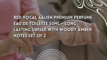 Red Vocal Aalien Premium Perfume Eau De Toilette 50ml – Long Lasting Unisex with Woody Amber Notes Set of 2