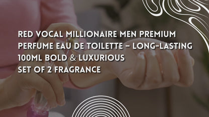 Red Vocal Millionaire Men Premium Perfume Eau De Toilette – Long-Lasting 100ml Bold & Luxurious Set of 2 Fragrance