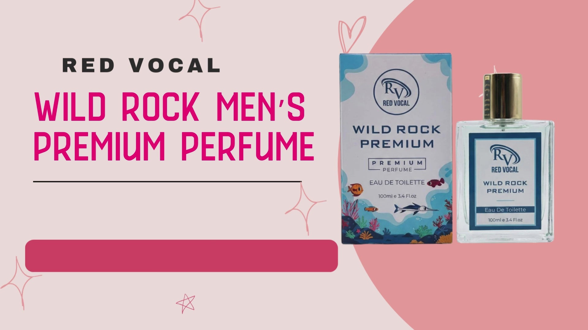 Red Vocal Wild Rock Premium Perfume Eau De Toilette for Men – 100ml Bold, Fresh & Long-Lasting Fragrance