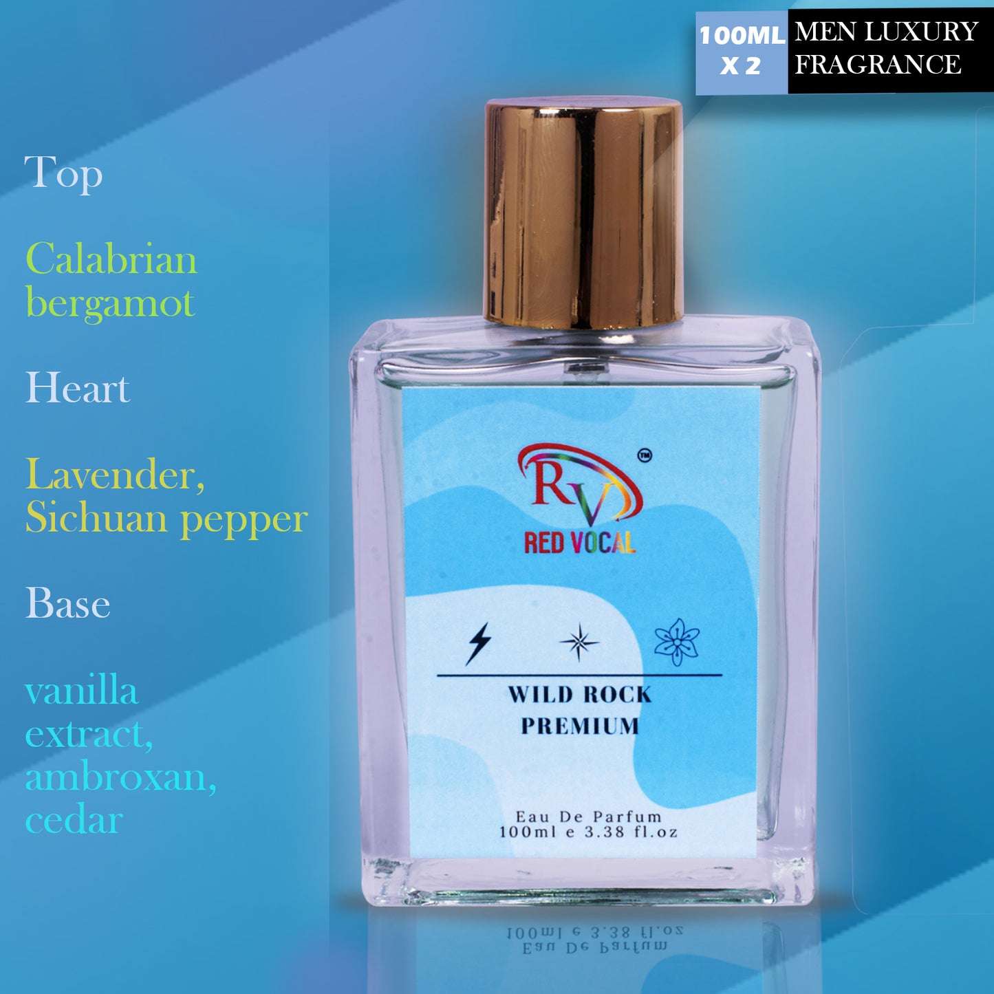 Wild Rock Premium Perfume spray 100mlx2 | Perfume Combo | Long Lasting Fragrance for Men
